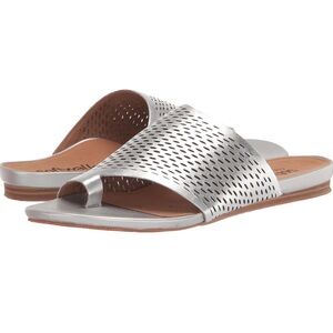 SoftWalk Silver Sandals Metallic Slide
